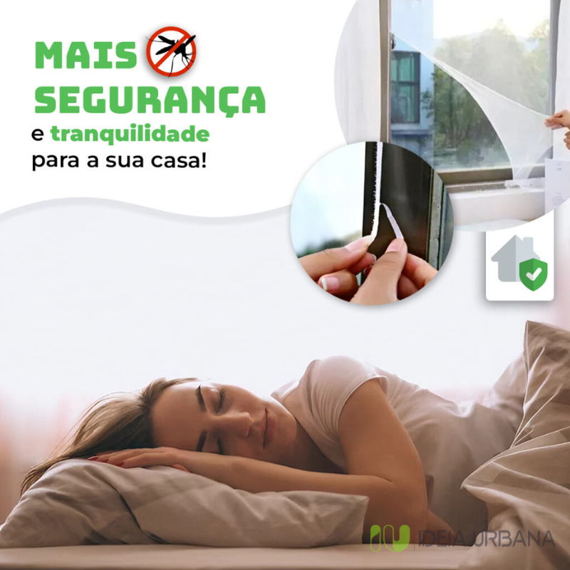 Tela Mosquiteiro MaxSafe - Proteção Anti-dengue com Velcro Para Janelas