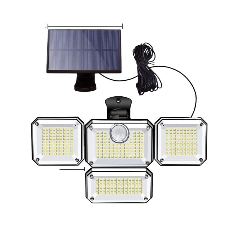 Holofote Solar LED 800W com 3 Cabeças - Solar Urbane