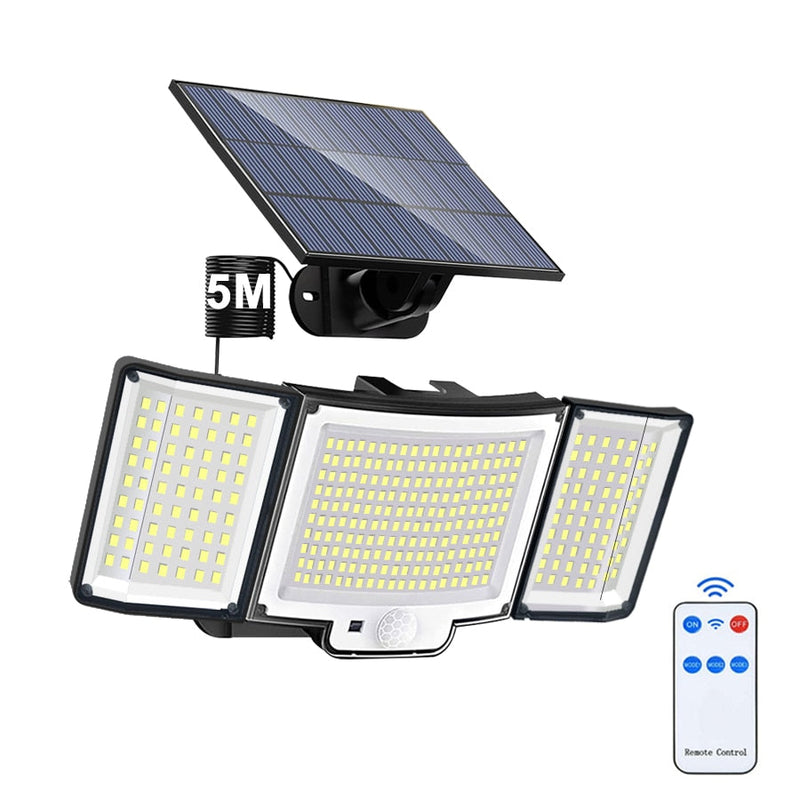 Holofote Solar LED 800W com 3 Cabeças - Tech Urbane